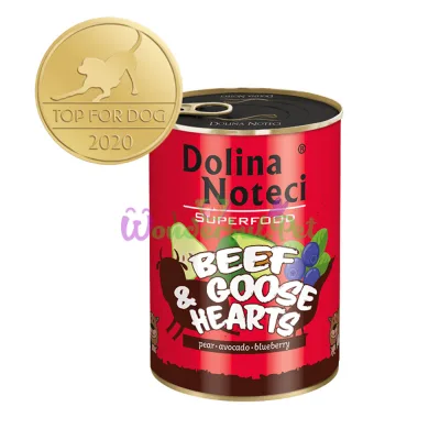 Dolina Noteci Superfood GF Dog Beef Goose Hearts 400g