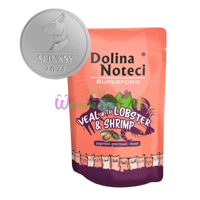 Пауч Dolina Noteci Superfood GF Cat Veal Lobster Shrimp 85 г
