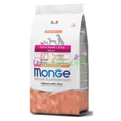 -50% Monge Dog Extrasmall Adult Salmon Rice 1.6 кг