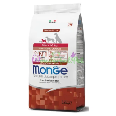 -50% Monge Dog Mini Puppy Junior Lamb Rice 1.6 кг