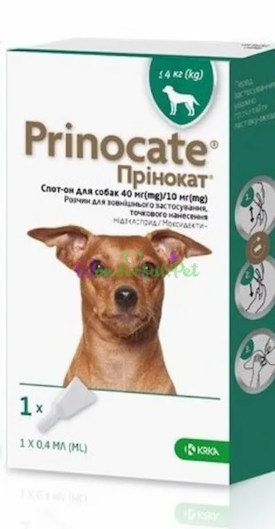 KRKA Prinocate Dog Spot-On up to 4 kg, 3 pcs