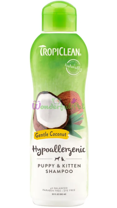 TropiClean Hypoallergenic Gentle Coconut Shampoo PUPPY KITTEN 355 ml