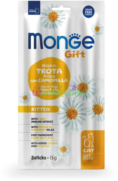 Monge Gift Cat Kitten Trout Camomile Treats 15 g