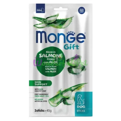 Лакомка Monge Gift Dog Skin support Salmon Aloe 45 г