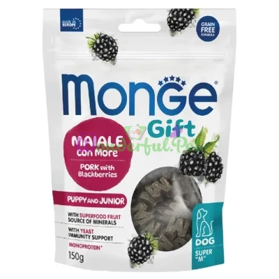 Monge Gift Dog Puppy Junior Pork Blackberries Treat 150 g