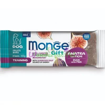 Лакомка Monge Gift Dog Training Anatra Fichi 100 г