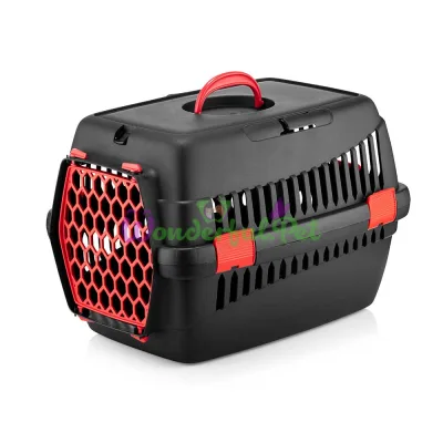 Переноска AGILITY Black Red Plast 39x55x36.5 см