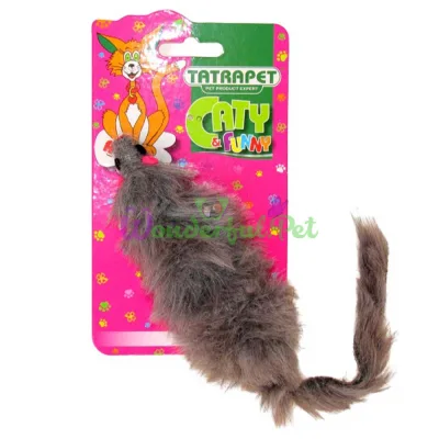 Игрушка для кошек Caty funny, плюшевая мышка 15 см