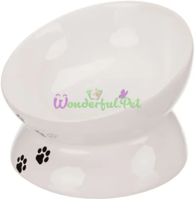 Миска высокая Trixie Bowl Paws White 150 мл