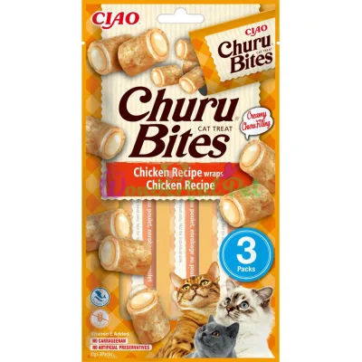 Ласощі INABA Churu Bites для котів, з куркою 3x10 г
