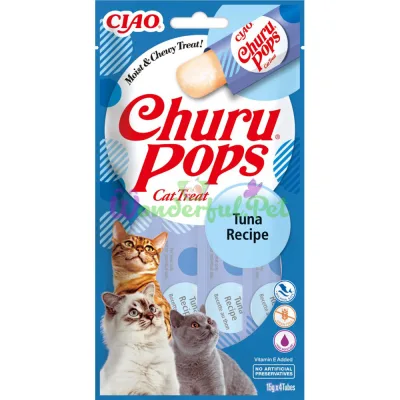 Ласощі INABA Churu Pops для котів, з тунцем 4x15 г