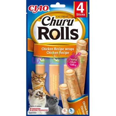 Treat INABA Churu Rolls for cats, with trigger 4x10 g (12 pcs. pack) (48 pcs per box)