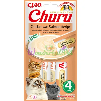 Лакомство INABA Cat Churu Creamy treat Chicken Salmon 56 г