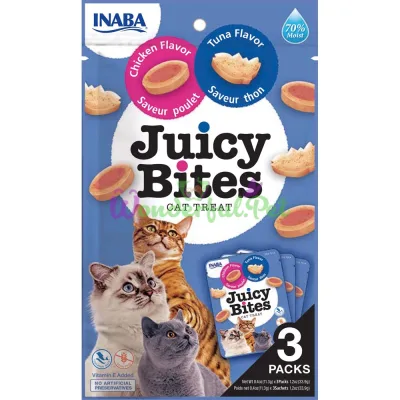 INABA Juicy Bites Cat Snacks, Chicken & Tuna 3×11.3 g