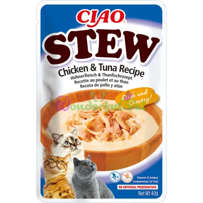 Пауч INABA Cat CIAO Stew Chicken Tuna Recipe 40 г