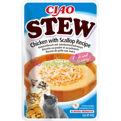 Пауч INABA Cat CIAO Stew Chicken Scallop Recipe 40 г