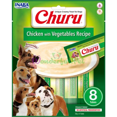 Лакомство INABA Dog Churu Chicken Vegetables 8x20 г