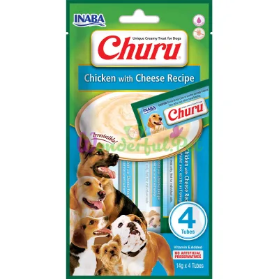 Лакомство INABA Dog Churu Chicken Cheese 4x14 г