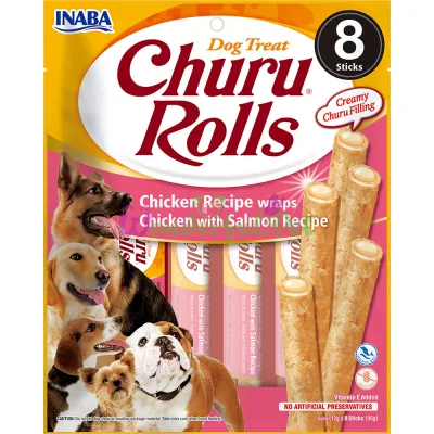 Лакомство INABA Dog Churu Rolls Chicken Salmon 8x12 г