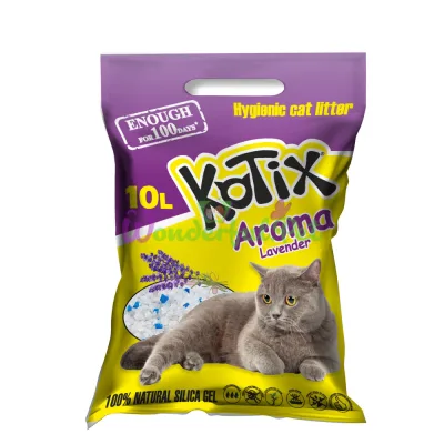 Силикагелевый наполнитель KOTIX Cat Litter Silica gel Lavender 10 л