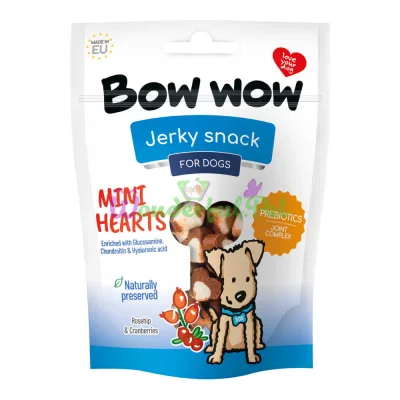Лакомство для собак Bow wow 80 гр, мини-сердечка (15 шт в кор)