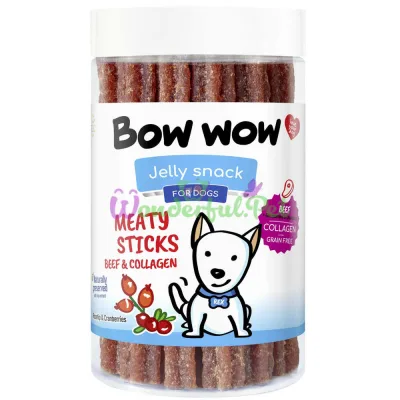 Лакомство для собак Bow wow палички мясни с яловичини и колагену, 12 см 370 гр (20 шт уп)