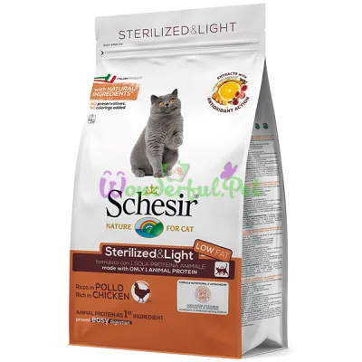 Сухой корм Schesir Cat Sterilised Light Chicken 400 г