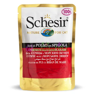 Влажный корм для кошек Schesir Chicken Seabass 100 г
