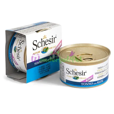 Влажный корм для котят Schesir Tuna Aloe Kitten в желе 85 г