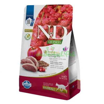Farmina Cat ND GF Quinoa Hairball Adult Duck Apple Cranberry 300 g