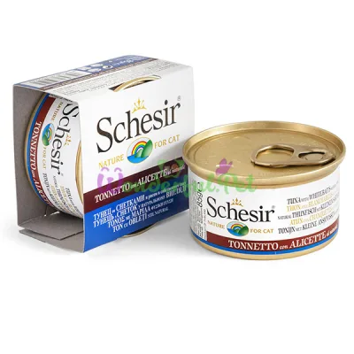 Влажный корм для кошек Schesir Tuna Whitebait Rice в собственному соку 85 г