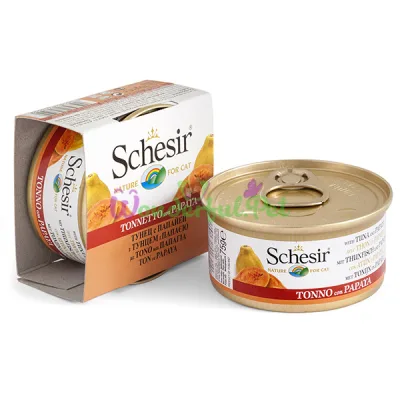 Влажный корм для кошек Schesir Tuna Papaya в желе 75 г