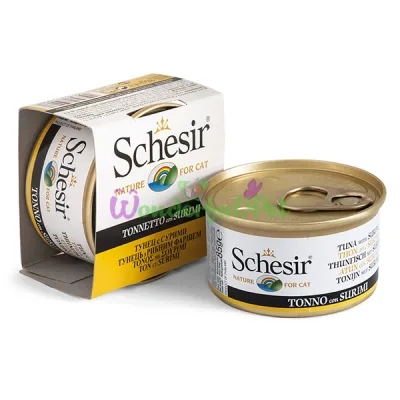 Влажный корм для кошек Schesir Cat Tuna Surimi в желе 85 г