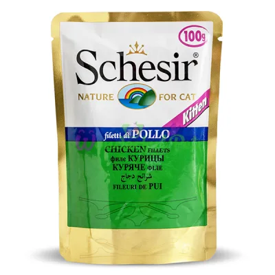 Влажный корм для котят Schesir Chicken Fillet Kitten в желе 100 г