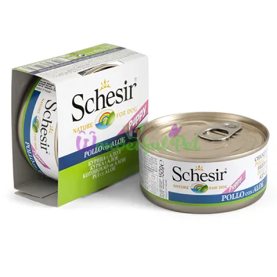 Влажный корм для щенков Schesir Chicken Aloe Puppy в желе 150 г