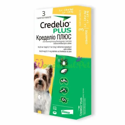 Таблетки Elanco CREDELIO PLUS 1.4-2.8 кг №3