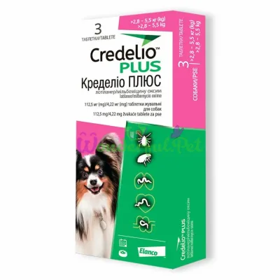 Таблетки Elanco CREDELIO PLUS 2.8-5.5 кг №3