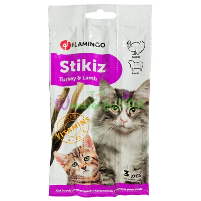 Лакомство палочки для котов и котят Flamingo Stikiz Turkey Lamb 15 г