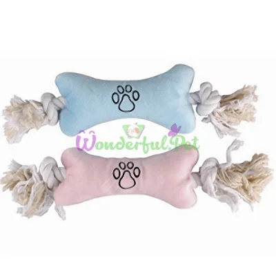 Игрушка для щенков Flamingo Puppy Plush Bone плюшевая кость на канате 22х7.5х4 см