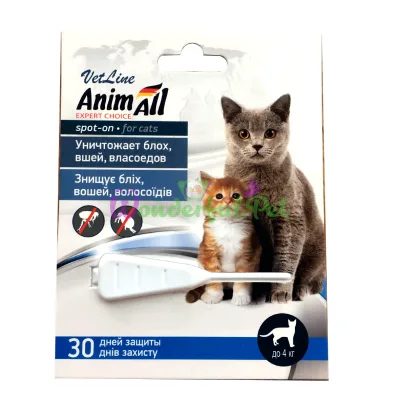 Капли AnimAll Vetline Cat spot-on 0.5 мл