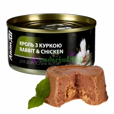 Влажный корм AnimAll Cat Wet Rabbit Chicken 80 г