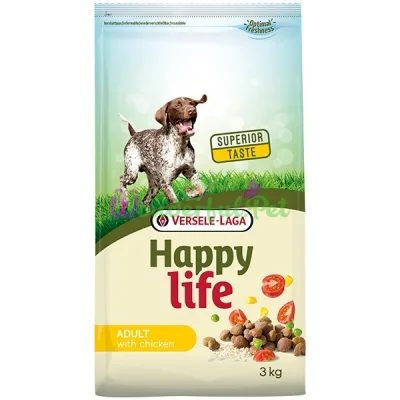 Сухой корм для взрослых собак всех пород Happy Life Adult Chicken 3 кг