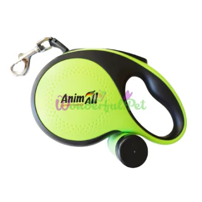 Поводок-рулетка AnimAll Green Tape с диспенсером S до 15 кг 3 м