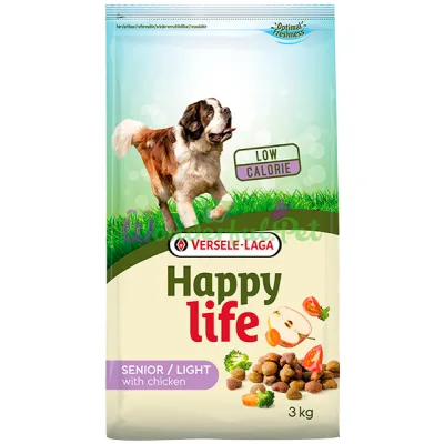 Сухой корм для взрослых собак Happy Life Лайт Сеньор со вкусом курицы 3 кг