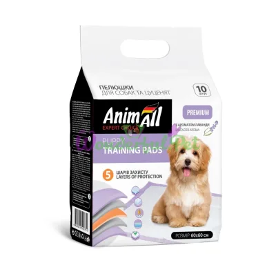 Пеленки AnimAll Puppy Training Pads Lavender 60х60 см 10 шт