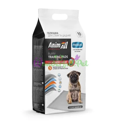 Пеленки AnimAll Puppy Training Pads Carbon 60х90 см 10 шт