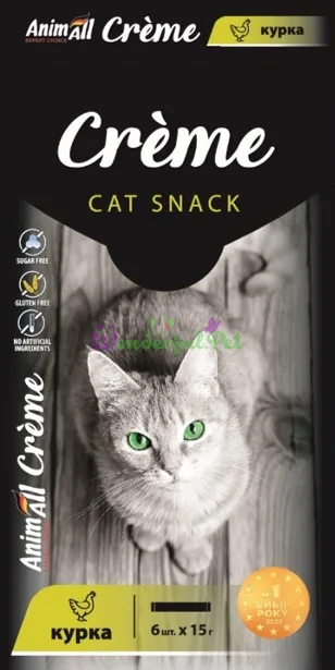Ласощі AnimAll Crème Cat Snack Chicken 90 г