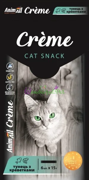 AnimAll Crème Cat Snack Tuna Shrimps 90 g