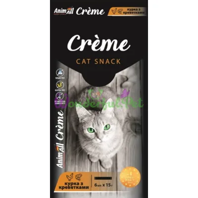 Лакомство AnimAll Crème Cat Snack Chicken Shrimps 90 г