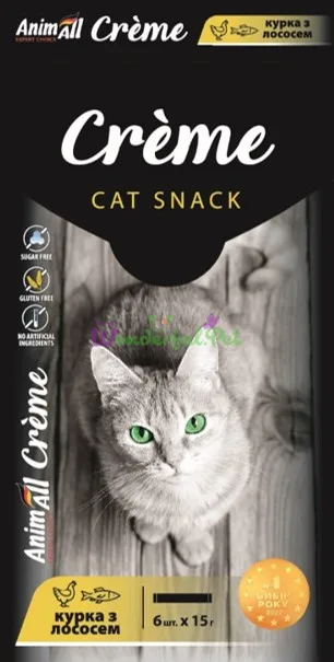 Лакомство AnimAll Crème Cat Snack Chicken Salmon 90 г